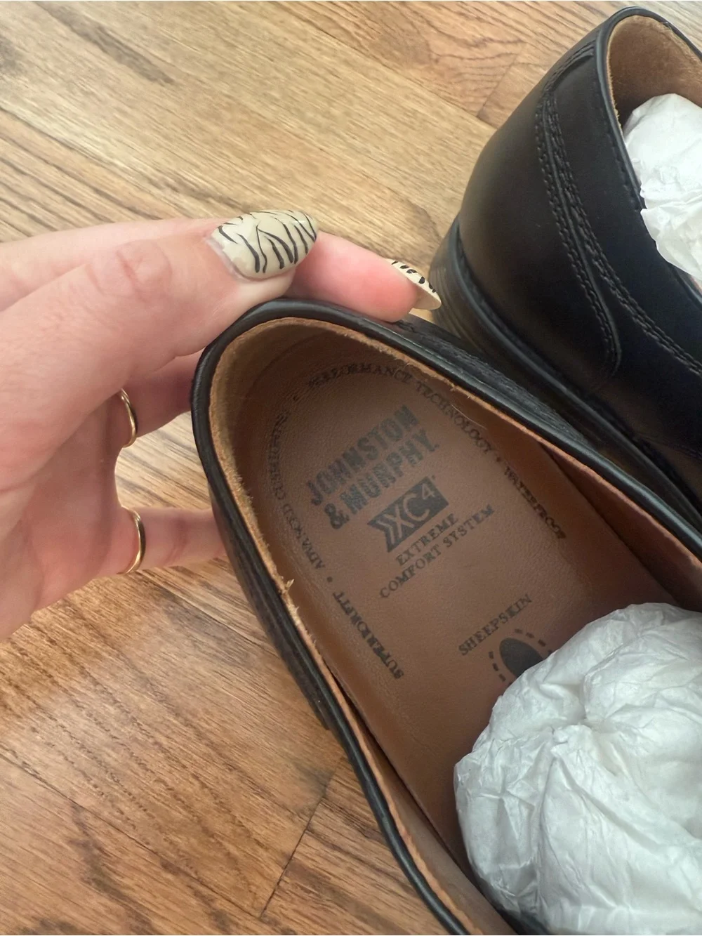 Johnston & Murphy Black Cap-Toe Derby Lace-Ups